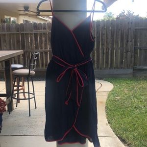 Navy blue with red trim dress